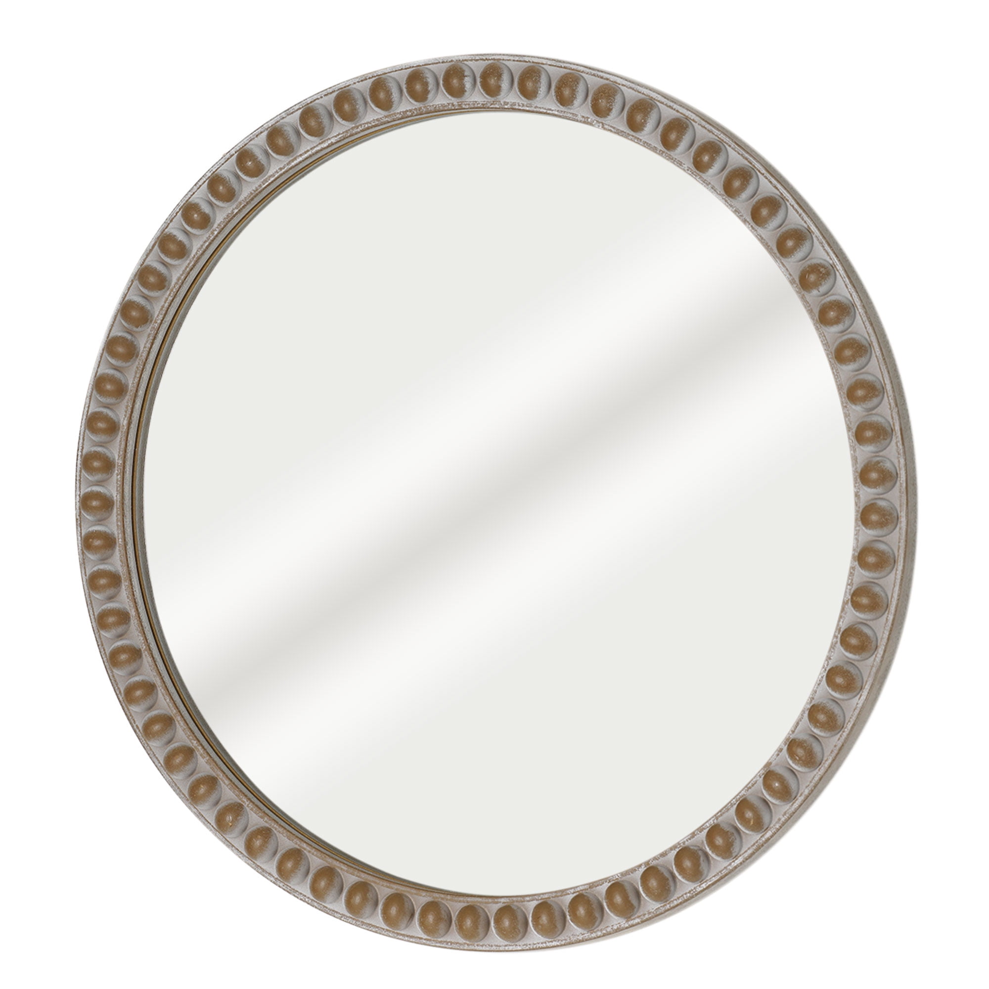 Crystal Art Gallery 24" x 24" Circle Wooden Beaded Frame Wall Mirror Set of 1