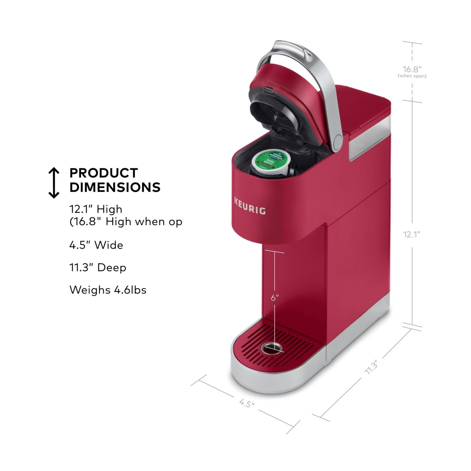 Restored Keurig K-Mini Plus Single Serve Coffee Maker (Cardinal Red, ) (Refurbished)