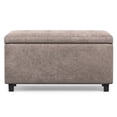 thumbnail image 3 of Cosmopolitan 34" Transitional Rectangle Ottoman in Gray Taupe Faux Leather, 3 of 13