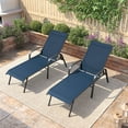 thumbnail image 4 of Pellebant Adjustable Steel Chaise Lounge Chair, 5‑Position Recliner with Rust-Resistant Frame for Patio, Poolside, Garden, and Indoor Use，Navy Blue, 4 of 8