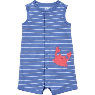 Wonder Nation Baby Boys' Striped Tank Romper, Sizes 0M-24M