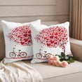 thumbnail image 2 of Valentine's Day Outdoor Waterproof Pillow Covers Set of 2, Modern Red Heart Love Tree Bicycle Romantic Pillowcase Decorative Throw Cushion Cases for Patio Garden Couch 20 x 20 Inches, 2 of 9