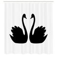 thumbnail image 2 of Ambesonne Swan Party Shower Curtain, Aquatic Bird Symmetry, 69"Wx84"L, Black and White, 2 of 4
