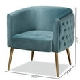 thumbnail image 4 of Bowery Hill Modern Light Blue Velvet Accent Chair, 4 of 9