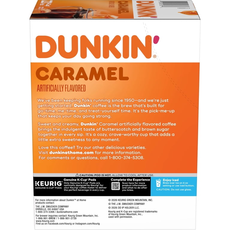Dunkin', Caramel Me Crazy Coffee, 22 K-Cup Pods for Keurig