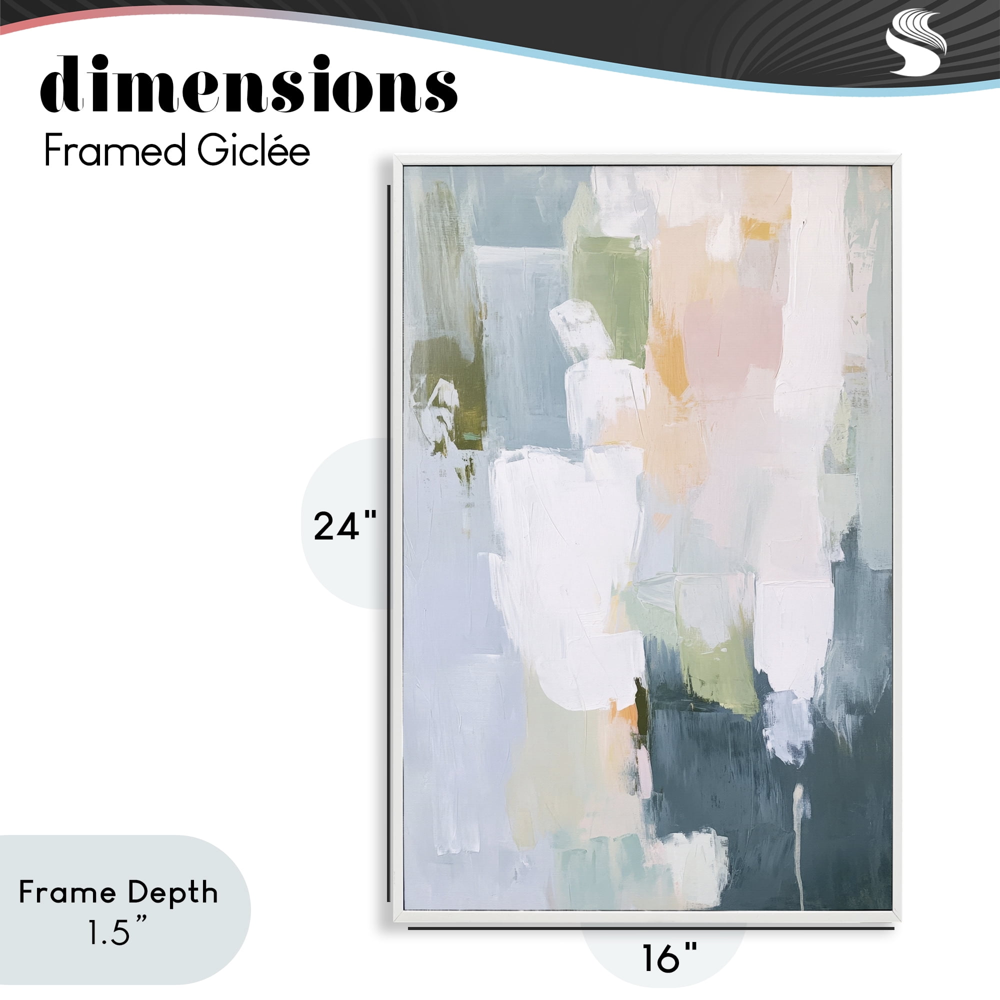 Stupell Industries Abstract Pastel Brushstroke Composition White Framed Giclee Art, design by Petal Prints Design