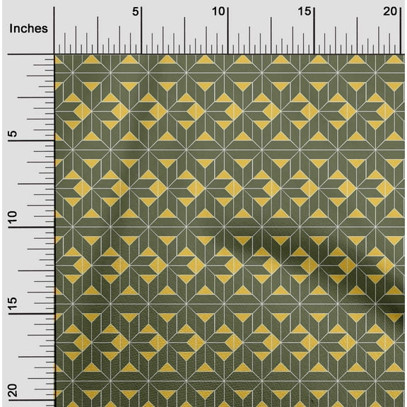 oneOone Organic Cotton Poplin Twill Fabric Square|Diamond & Triangle Geometric Fabric Prints By Yard 42 Inch Wide