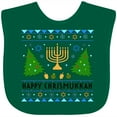 thumbnail image 3 of Inktastic Happy Chrismukkah Sweater Style with Menorah and Trees Boys or Girls Baby Bib, 3 of 4