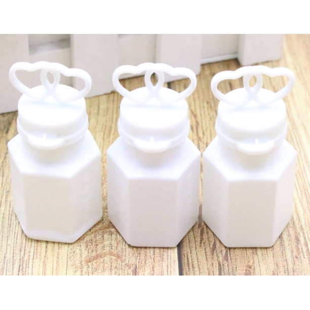 Pack De 50 Tubos De Burbujas Con Tapa De Corazón – Blancos, Ideales Para Bodas, Bautizos Y Fiestas Infantiles