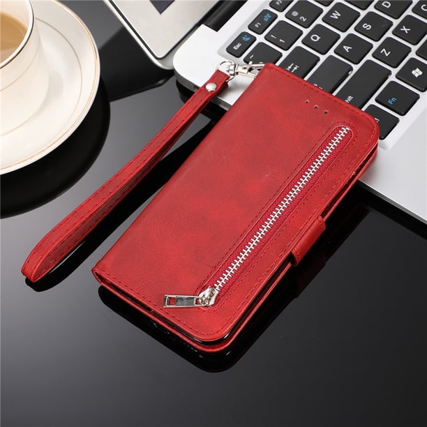 Funda de cuero con cremallera A52 A72 para Samsung Galaxy S22 S21 S20 FE S10 S9 S8 Plus Note 8 9 10 20 Ultra A12 A32 A51 A71 A70 A50 Tan Jianjun unisex