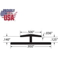 thumbnail image 2 of Outwater Plastic H Channel Fits Material 1/8 Inch Thick Black ABS Divider Moulding 8 Foot Length Pro Pack (Pack of 5, 40 Feet Total), 2 of 6