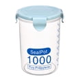 thumbnail image 1 of Recipiente transparente azul de 1000 ml para almacenar alimentos de cereales, legumbres y frutos secos para la cocina, 1 of 5