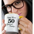 thumbnail image 2 of 3drose, Happily Married 50 Years and Counting. Black., 11oz Two-tone Yellow Mug, 2 of 6