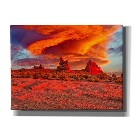 Epic Graffiti 'Arches National Park Sunset' by Mark A Paulda, Canvas Wall Art, 16"x12"