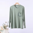 thumbnail image 2 of Mens Pajama Tops Long Sleeve Men's Pajamas Long Sleeve Thin with Pockets Casual Loungewear Pajama Shirts Army Green L, 2 of 7