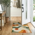 thumbnail image 2 of ODIKA 2'x3' Washable Doormat Non-Slip, Low Pile Orange Sage Burnt Swirl Abstract Geometric Wavy Stripe Creamy for Entryway, Kitchen, Laundry Room, 2 of 7