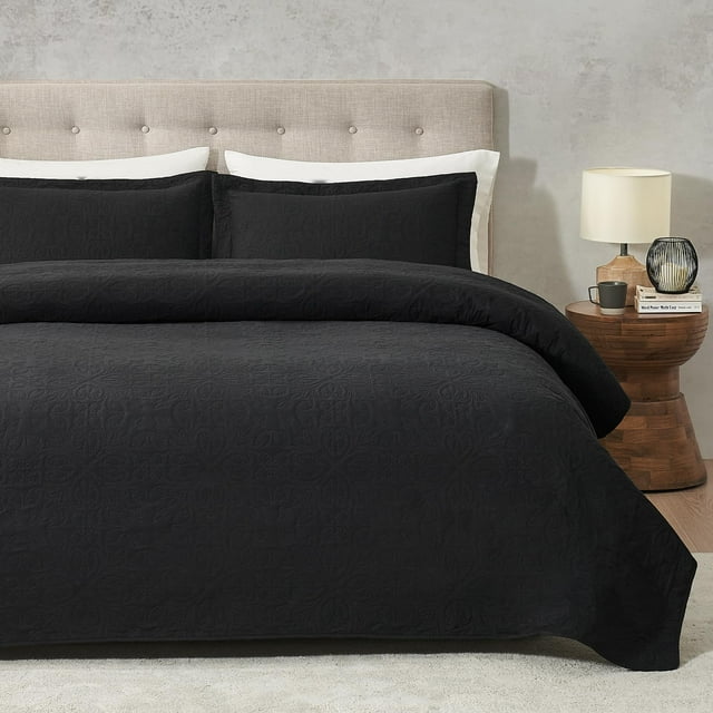 Juego de Ropa de Cama Hansleep con Edredón Negro Ligero para Cama Individual, 2 Piezas