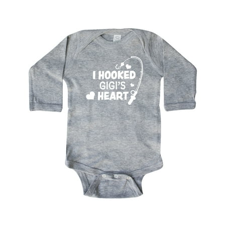 

Inktastic I Hooked Gigi s Heart with Fishing Rod Gift Baby Boy or Baby Girl Long Sleeve Bodysuit