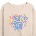 thumbnail image 3 of Instant Message - Peace Sign & Flowers - Women's Lightweight French Terry Long Sleeve Shirt, 3 of 6
