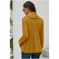 thumbnail image 4 of Pulls Femmes Chauds Asymétriques Tricotés Col Roulé Unis Enveloppants Manches Longues Hauts Décontractés, 4 of 6