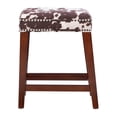 thumbnail image 3 of Linon Walt 24.5" Wood Cow Print Counter Stool in Brown, 3 of 10