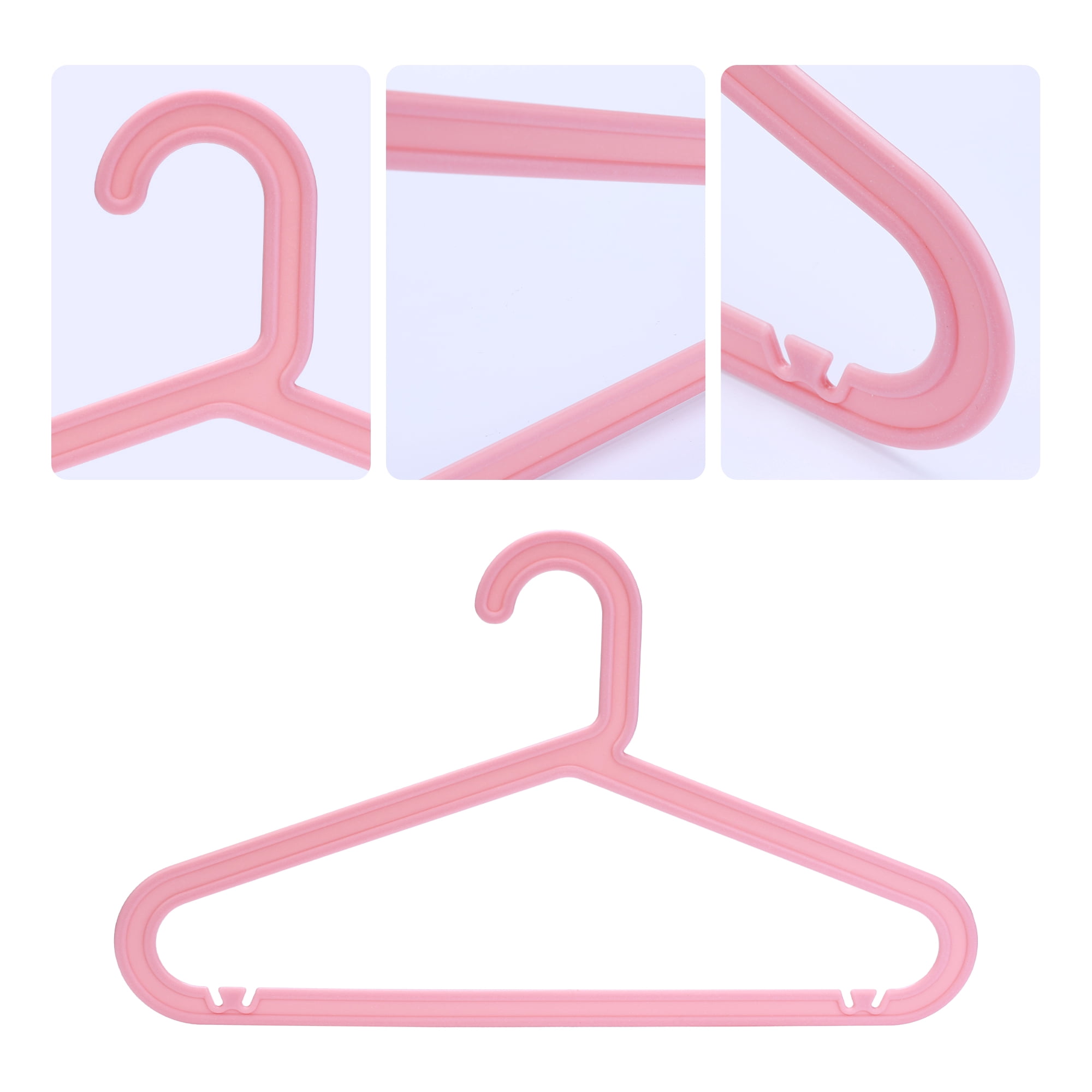 Unique Bargains Plastic Pants Hangers Durable Space Saving Clothes Hangers 10 Pcs Pink