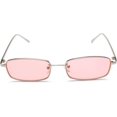 thumbnail image 5 of Pink Retro Rectangle Sunglasses for Women Men Square Narrow Hip Hop Small Frame Sun Glasses, 5 of 5