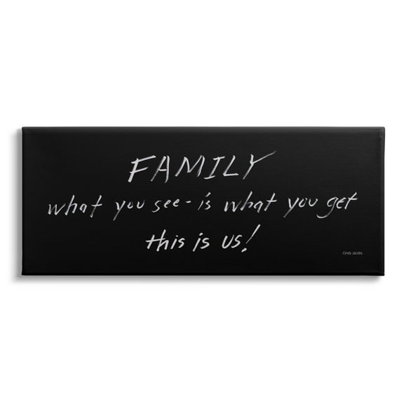 Stupell Industries Family This Is Us Chalkboard Writing Style Phrase Graphic Art Gallery Wrapped Canvas Print Wall Art, Design by Cindy Jacobs