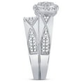 thumbnail image 4 of Diamond Princess 10kt White Gold His Hers Round Diamond Cluster Matching Wedding Set 1/2 Cttw, 4 of 4