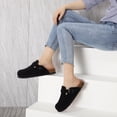 thumbnail image 2 of Comwarm Vegan Suede Clogs for Women Men, Arch Support Leather Mules Potato Sandals Shoes with Cork Footbed, Black, 2 of 6