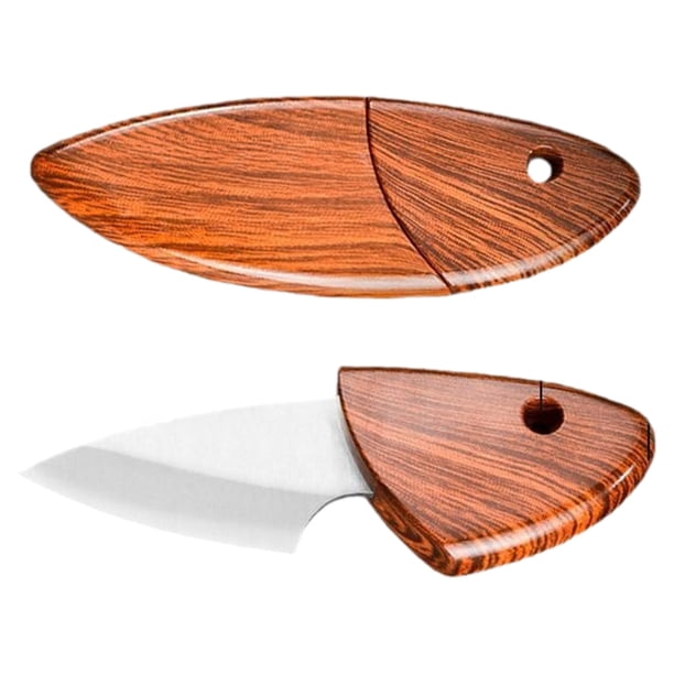Navaja de bolsillo Mini navaja portátil de acero Herramienta multifuncional Navaja multiusos para cocina y exterior para cortar fruta y abrir paquetes con mango de metal y plástico