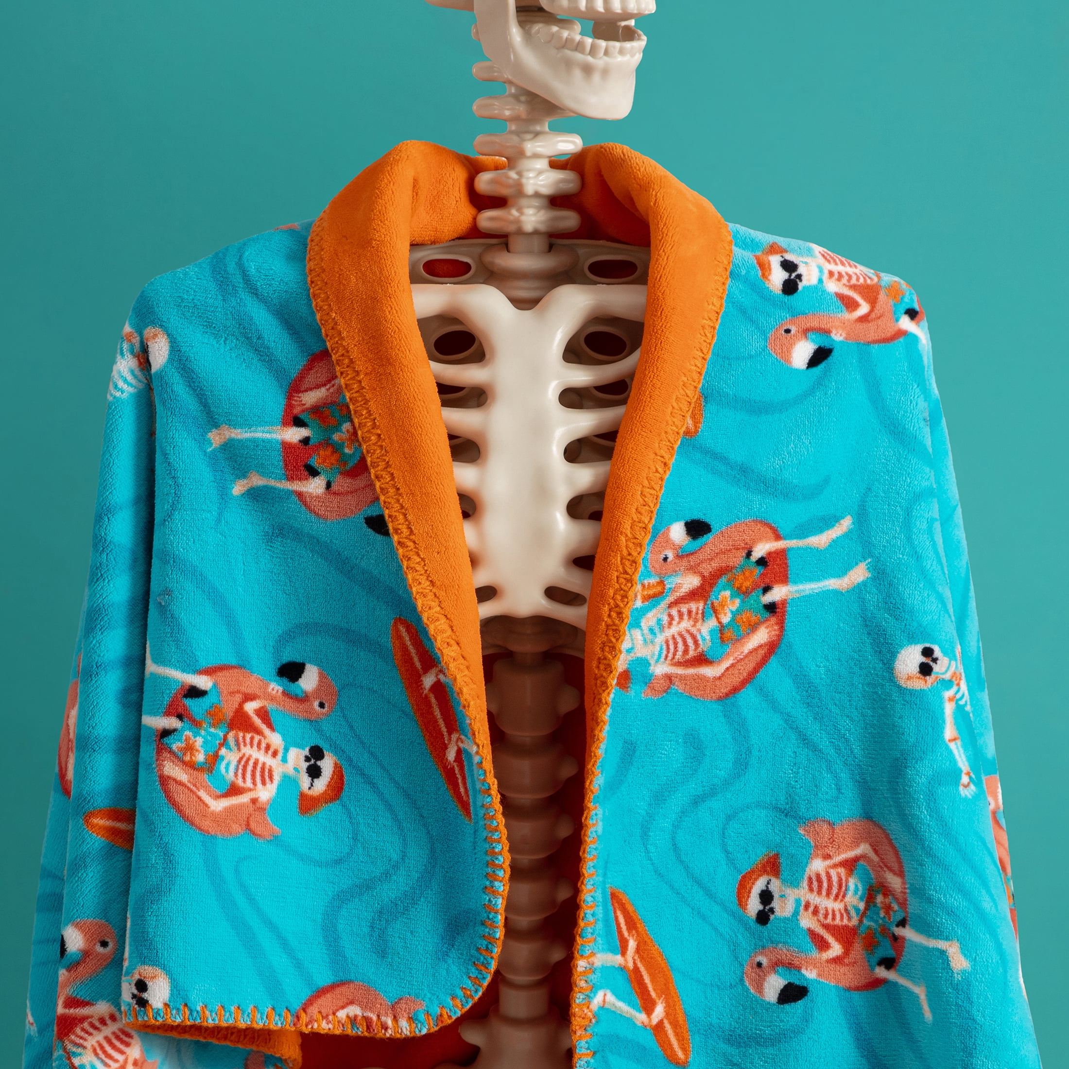 Boo-tique Soft Throw Blanket, Cozy Blanket for Couch, Halloween Skeletons, Blue, 50" x 72"