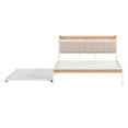 thumbnail image 5 of Harper & Bright Designs Queen Size Metal Platform Bed Frame with Trundle, Platform Bed with Upholstered Headboard, Sockets and USB Ports, White, 5 of 14