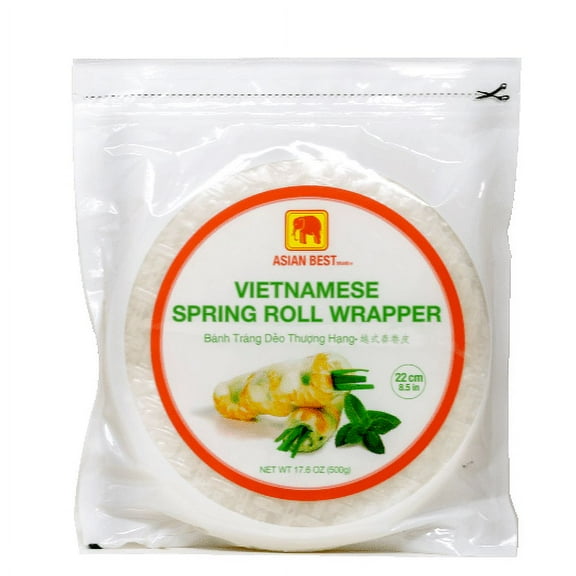 Asian Best Vietnamese Spring Roll Wrapper 22cm 8 Inch, 17.6 OZ 18 Sheets Per Pack