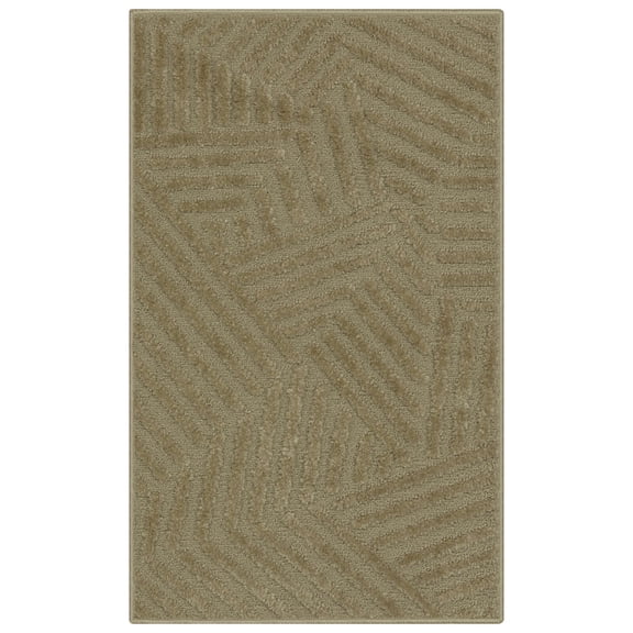 Maples Rugs Sansa Modern Geometric Indoor Washable Accent Rug, 20" x 34", Tan