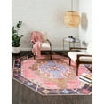 thumbnail image 3 of Traditional Rine Collection Area Rug 5'x5' Octagon - Pink, 3 of 5