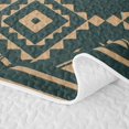 thumbnail image 5 of Erosebridal Traditional Aztec Quilt Full, Gothic Geometric Full Bedspread Sets, Deep Sage Tan 3-Piece, 1 Coverlet and 2 Pillowcases, 5 of 7