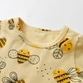 thumbnail image 2 of Toddler Baby Girl Clothes Long Sleeve Bee Animal Style Tops Solid Pants Outfit Set Yellow 3-6 Months, 2 of 6
