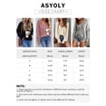 thumbnail image 2 of Asyoly Womens Full Zip Hooded Cardigan Sweaters  Long Sleeve Deep V Neck Loose Knit Coat Outwear Loose Top, 2 of 4