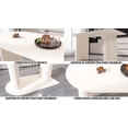 thumbnail image 6 of Pinovk 63 "medieval modern cream style MDF dining table and PU armless dining chair set 4. Assemble Desktop and Silver plated metal leg dining chair set, suitable for home&kitchen, 6 of 20