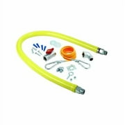 T&S Brass - Gas Hose, Free Spin Fittings, 3/4'' NPT, 48'' Long, Includes Installation Kit