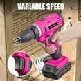 thumbnail image 4 of Monika 12V Pink Lithium Cordless Drill Bit Set Kits Screw Bits Sockets 18+1 Torque Setting, LED Light, Electric Power Drill Driver, 4 of 12