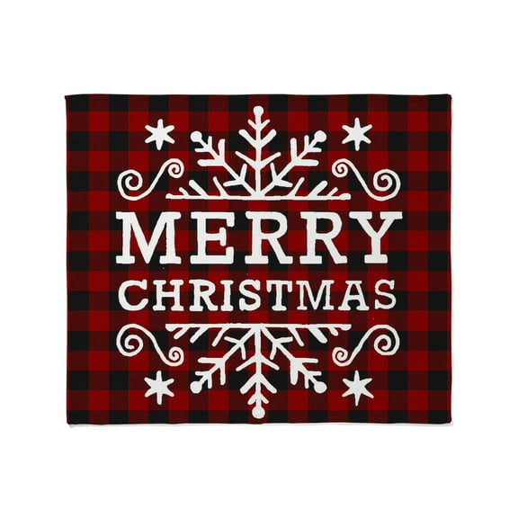 CafePress - Red And Black Plaid Merry Christmas Throw Blanket - Soft Fleece Throw Blanket, 50"x60" for All Ages