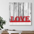 thumbnail image 3 of wall26 Canvas Print Wall Art Pop of Color Love Sign with Wood Panels People Family Typography Realism Chic Scenic Relax/Calm Multicolor for Living Room, Bedroom, Office - 16"x16", 3 of 5