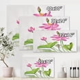 thumbnail image 4 of Designart ' Two Pink Lotus Flowers With Green Leaves ' Traditional Canvas Wall Art Print, 4 of 4