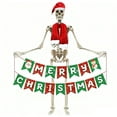 thumbnail image 5 of Upgraded Christmas 12 Foot Skeleton Christmas Outfits,12Ft Giant Skeleton Accessories Clothes,Including Giant Santa Hat,Scarf,Merry Christmas Banner Couplet,for Xmas Outdoor Decorations A, 5 of 9