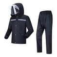 thumbnail image 4 of Traje de lluvia impermeable con capucha con cubierta facial desmontable equipo de lluvia para motocicleta, 4 of 8