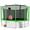 Green, variant on LHX 12FT 14FT 16FT Trampoline with Enclosure Net, Outdoor Trampolines for Kids Adult, Backyard Trampoline with Basketball Hoop, Ladder, Lights, Sprinklers, Heavy Duty, 1500 LBS Loading