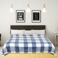 thumbnail image 2 of PiccoCasa Plaid Blanket Fuzzy Plush Blanket for Bed, Blue and White Queen/90"*90", 2 of 8