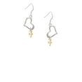 thumbnail image 2 of Delight Jewelry Goldtone Super Mini Simple Cross Open Heart French Earrings, 2 of 4